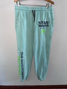 Star Wars Mint Green Men's Joggers with The Mandalorian Graphics